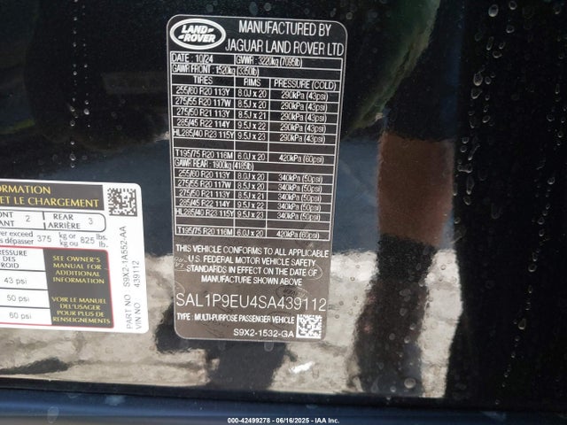 Land Rover aj20p6 2025 SAL1P9EU4SA439112 Image 9