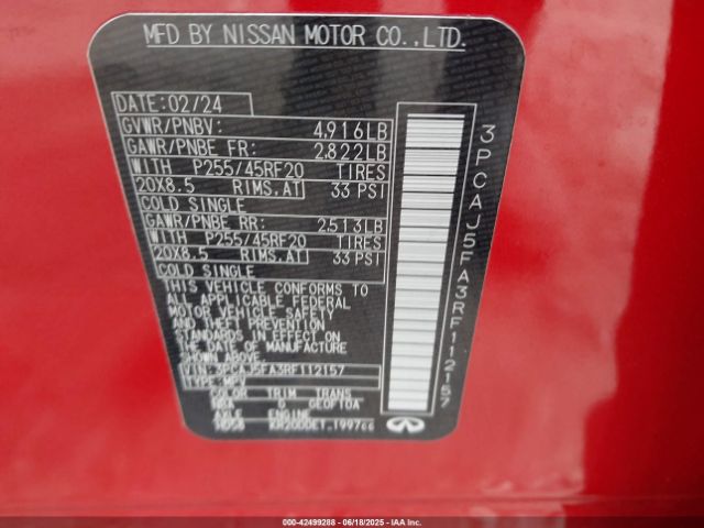 2024 INFINITI QX50 3PCAJ5FA3RF112157 Photo 8