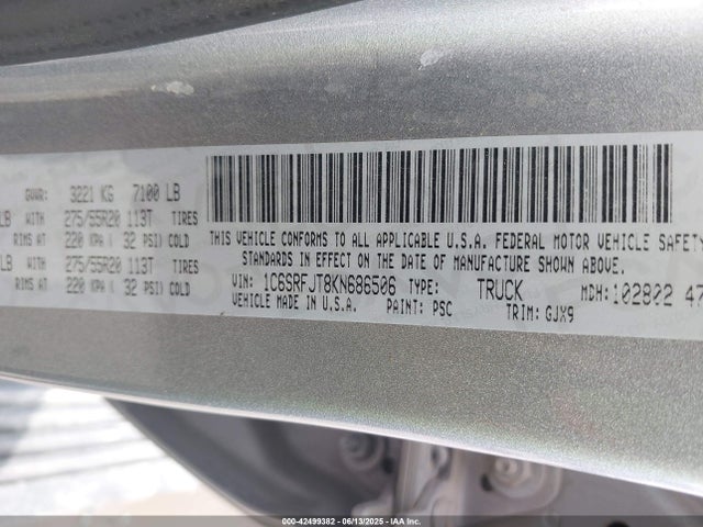 RAM 2019 2019 1C6SRFJT8KN686506 Image 9