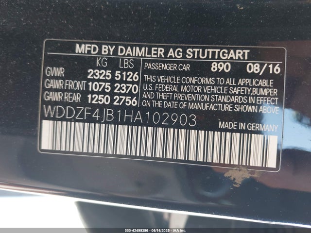 WDDZF4JB1HA102903 Mercedes-Benz m274