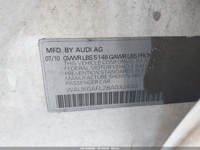 2011 AUDI S4 WAUKGAFL2BA032440 Photo 8