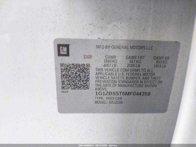 2021 CHEVROLET MALIBU 1G1ZB5ST6MF044358 Photo 8