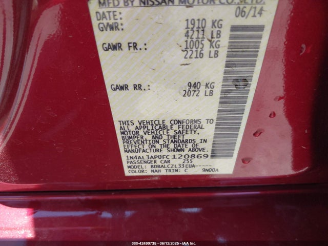 1N4AL3AP0FC120869 Nissan 2015