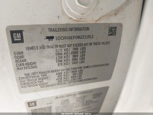 1GCRYAEF0MZ211512 Chevrolet l82