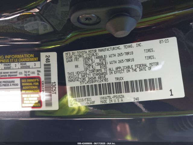 2023 TOYOTA TUNDRA 5TFLA5DBXPX124703 Photo 8