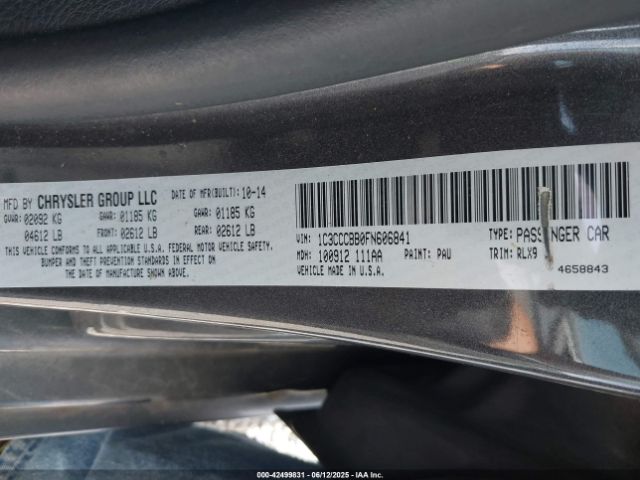 1C3CCCBB0FN606841 Chrysler 2015