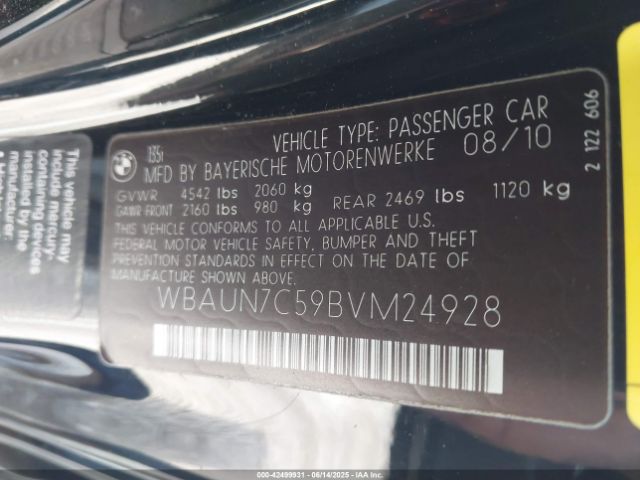 2011 BMW 135I WBAUN7C59BVM24928 Photo 8