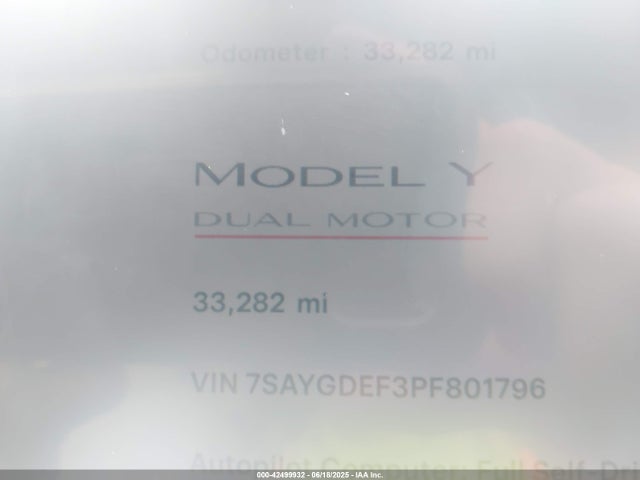 2023 TESLA MODEL Y 7SAYGDEF3PF801796 Photo 6
