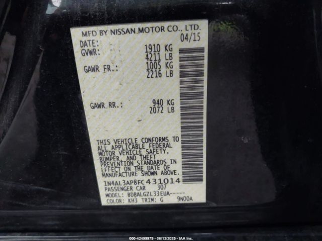 1N4AL3AP8FC431014 Nissan 2015