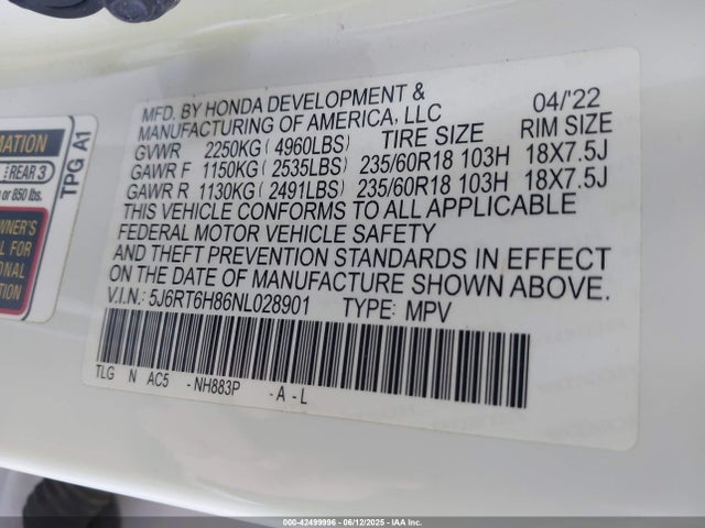 Honda lfb2 2022 5J6RT6H86NL028901 Image 9