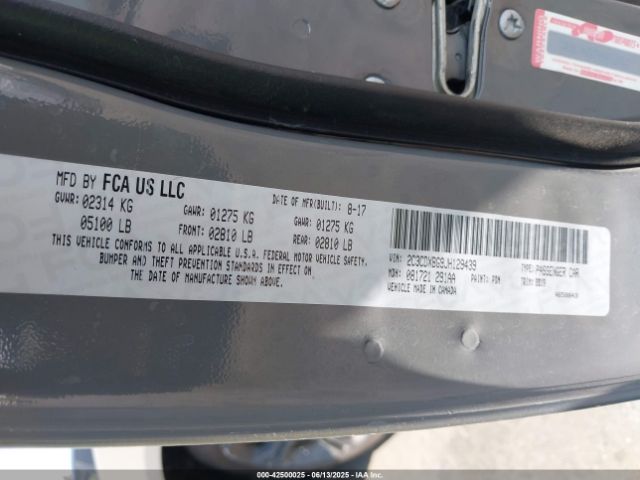 2C3CDXBG9JH129439 Dodge Charger Sxt Rwd