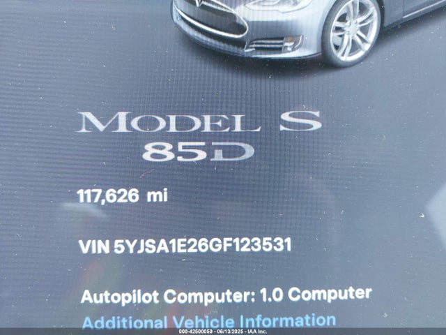 2016 TESLA MODEL S 5YJSA1E26GF123531 Photo 6