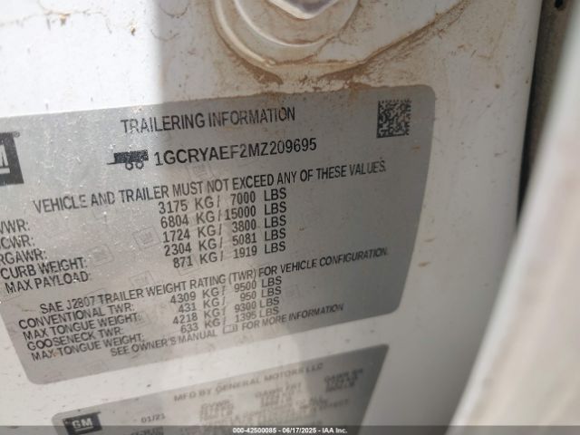 1GCRYAEF2MZ209695 Chevrolet l82