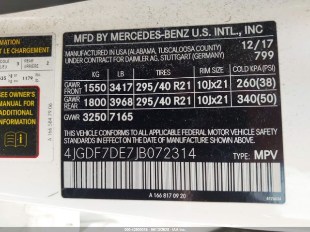 2018 MERCEDES-BENZ GLS 550 4JGDF7DE7JB072314 Photo 8