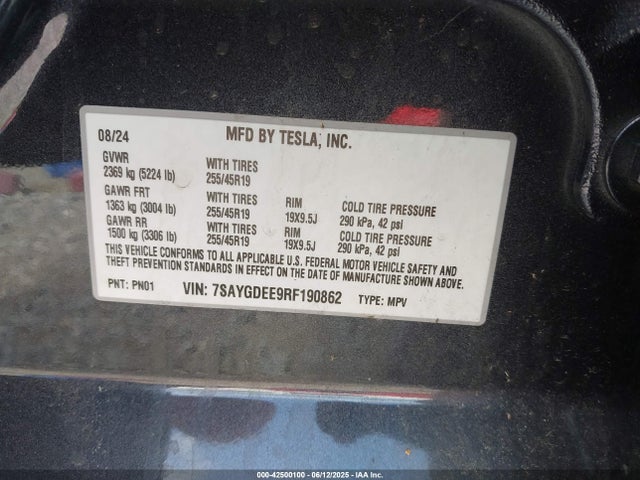 2024 TESLA MODEL Y 7SAYGDEE9RF190862 Photo 8