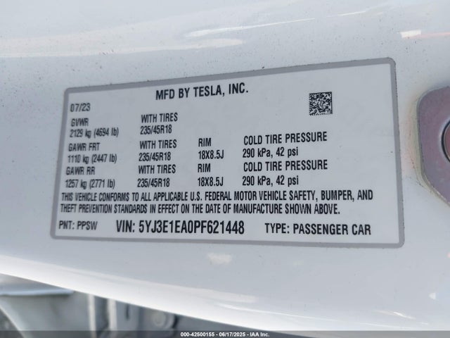 2023 TESLA MODEL 3 5YJ3E1EA0PF621448 Photo 8