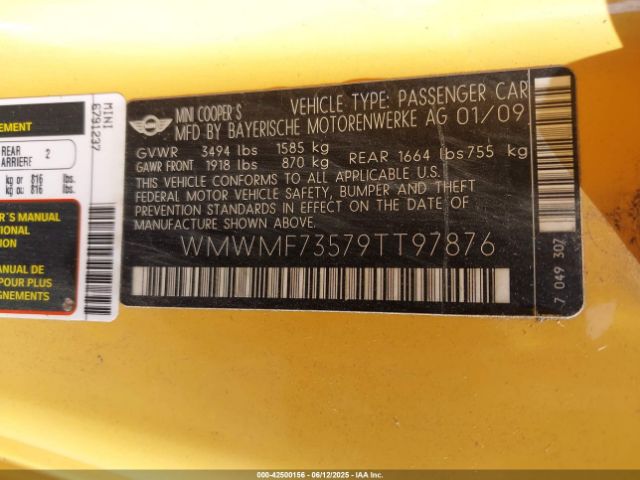 2009 MINI COOPER S WMWMF73579TT97876 Photo 8