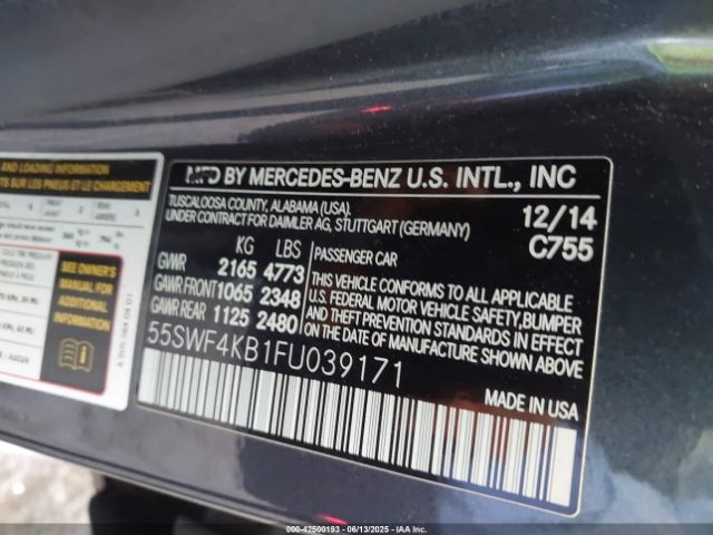 55SWF4KB1FU039171 Mercedes-Benz 2015