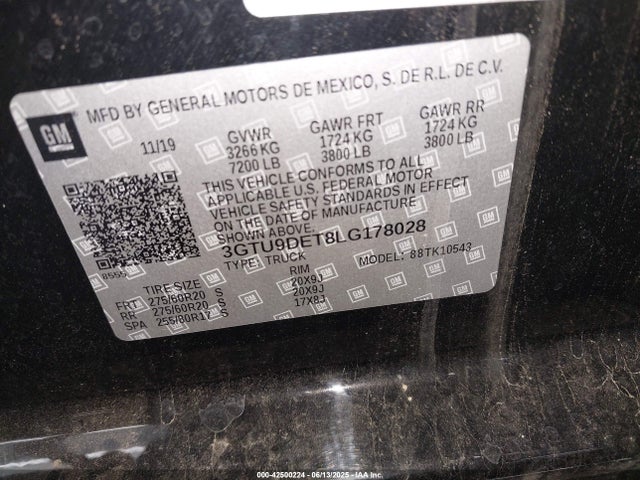 3GTU9DET8LG178028 GMC lm2
