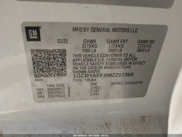 1GCRYAEFXMZ217365 Chevrolet l82