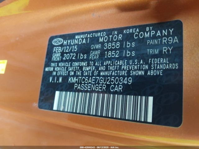 KMHTC6AE7GU250349 Hyundai dohc t-gdi gamma