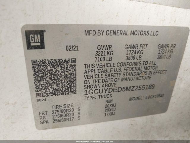 1GCUYDED5MZ255189 Chevrolet l84