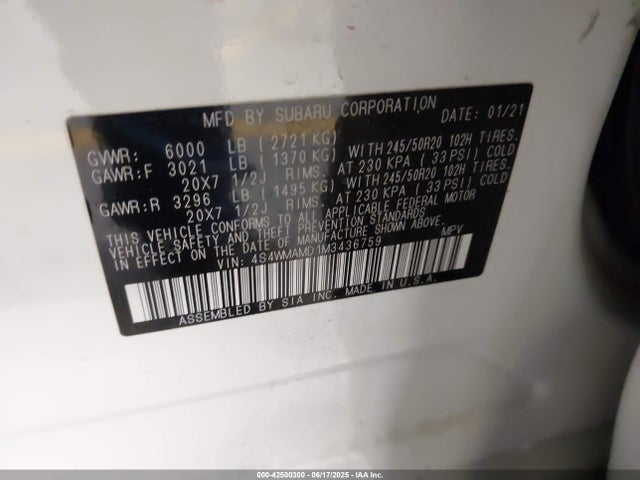 4S4WMAMD1M3436759 Subaru 2021