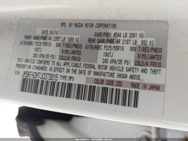 JM3KFADM7J0373815 Mazda py cylinder deactivation