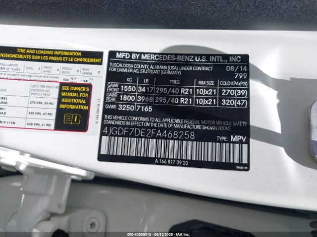 4JGDF7DE2FA468258 Mercedes-Benz Gl-Class