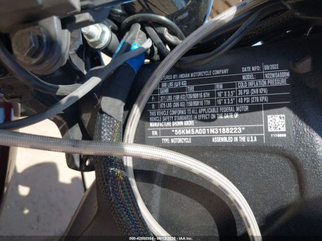 2022 INDIAN MOTORCYCLE CO. SCOUT 56KMSA001N3188223 Photo 9