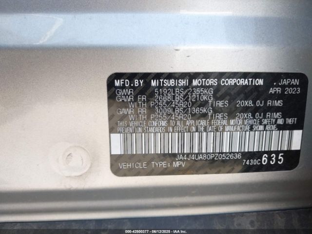 2023 MITSUBISHI OUTLANDER JA4J4UA80PZ052636 Photo 8