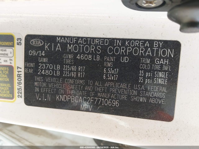 KIA Sportage Lx 2015 KNDPBCAC2F7710696 Image 9