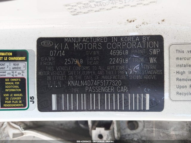 KIA Cadenza Premium 2015 KNALN4D74F5177320 Image 9