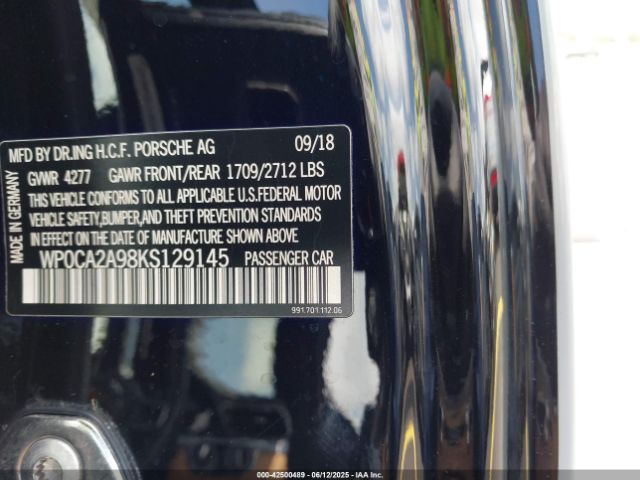 WP0CA2A98KS129145 Porsche 911