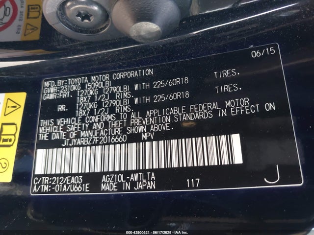JTJYARBZ7F2016660 Lexus 8ar-fts
