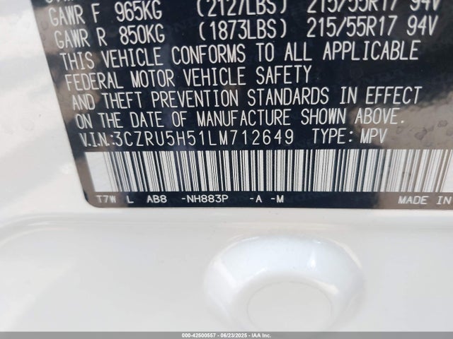 3CZRU5H51LM712649 Honda r18z9