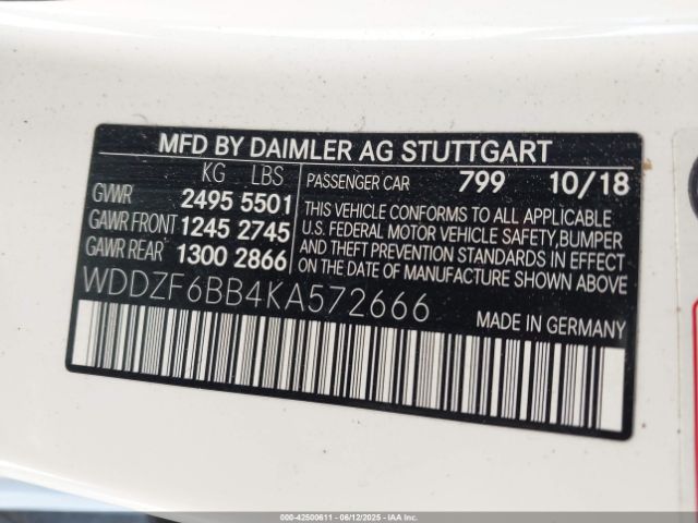 WDDZF6BB4KA572666 Mercedes-Benz Amg E 53 4matic