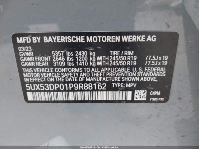 2023 BMW X3 5UX53DP01P9R88162 Photo 8