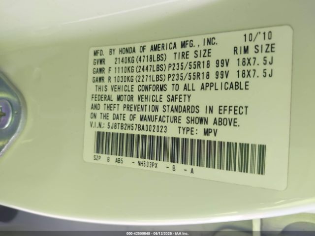 2011 ACURA RDX 5J8TB2H57BA002023 Photo 8