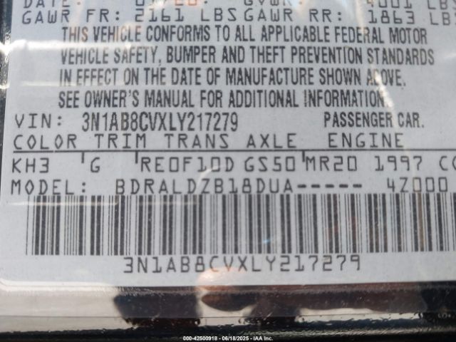 2020 NISSAN SENTRA 3N1AB8CVXLY217279 Photo 8