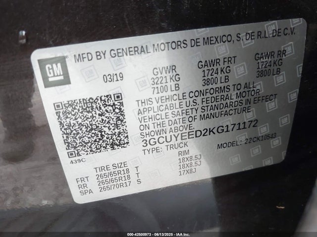 3GCUYEED2KG171172 Chevrolet l84 - di, dfm, alum, gen 5, var 2