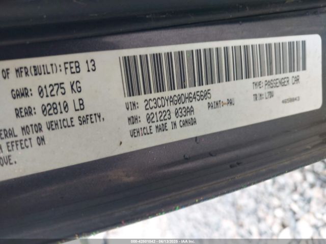 2013 DODGE CHALLENGER 2C3CDYAG0DH645605 Photo 8