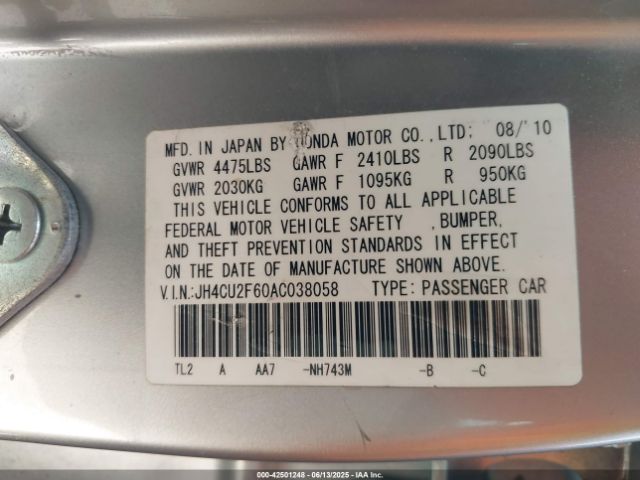 2010 ACURA TSX JH4CU2F60AC038058 Photo 8