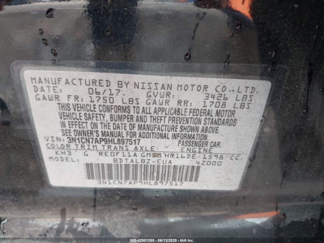 3N1CN7AP9HL897517 Nissan 2017