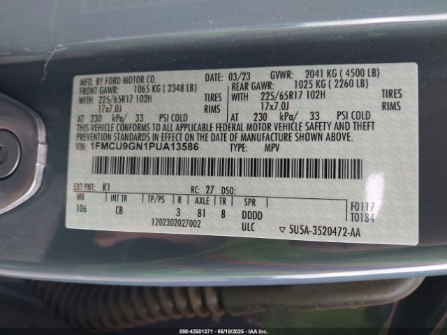 2023 FORD ESCAPE 1FMCU9GN1PUA13586 Photo 8