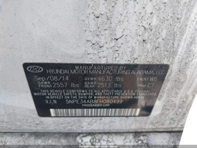 5NPE34AB8FH080499 Hyundai Sonata Sport 2.0t