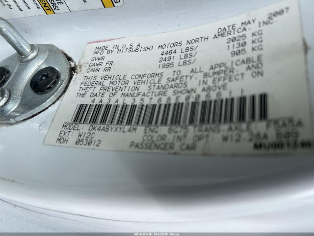 2008 MITSUBISHI ECLIPSE 4A3AL35T88E006611 Photo 8