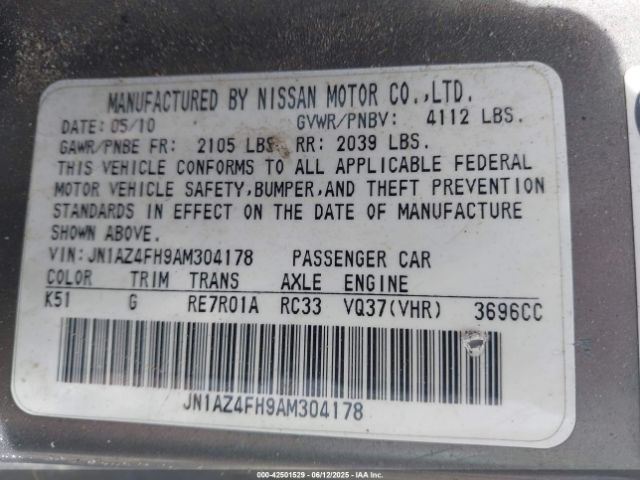 2010 NISSAN 370Z JN1AZ4FH9AM304178 Photo 8