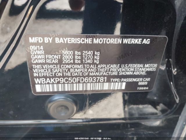 2015 BMW 550I WBAKP9C50FD693781 Photo 8