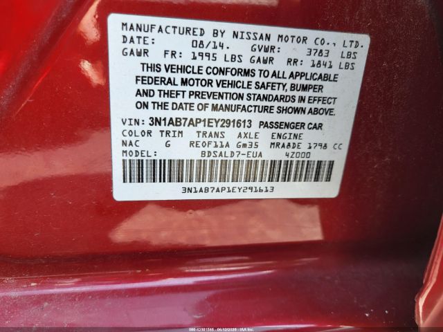 3N1AB7AP1EY291613 Nissan Sentra